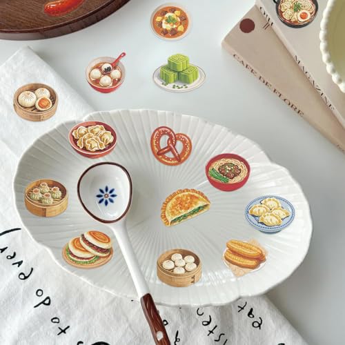 50 Cute Aesthetic Food Stickers - Dumplings, Noodles & Desserts