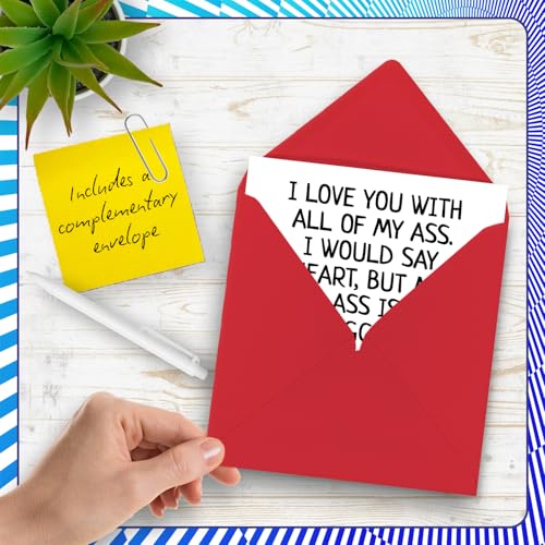 Funny Anniversary Card for Him - I Love You with All of My Ass