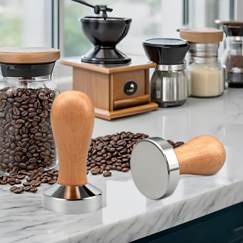 51mm Espresso Tamper with Wooden Handle - Coffee Tamper for Baristas