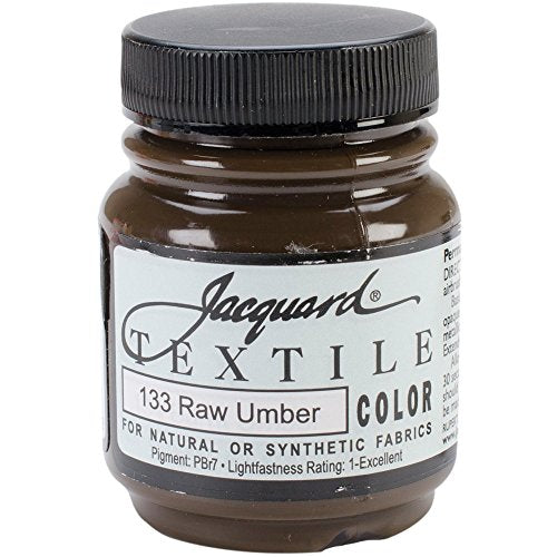 Jacquard Textile Paint - Colorfast Fabric Paint in Raw Umber, 2.25 Oz