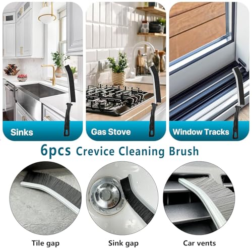 TURUM Crevice Cleaning Brush - Hard Bristle Grout Scrub Tool