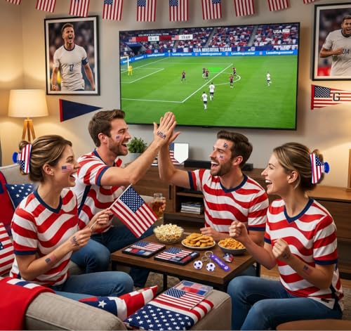 ANFONG World Cup 2026 USA Hair Claw Clip, Keychain & Tattoo Gift Set