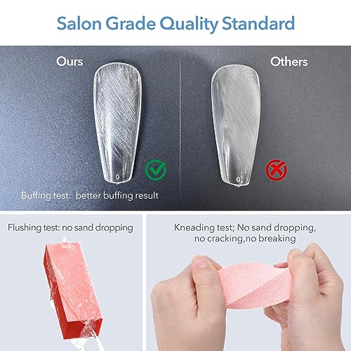 GAZEPLUS 3-Way Nail Buffer Block 60 Grit 10-Pack Orange Sponge