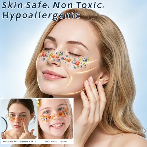 Rainbow Pride & Patriotic Temporary Face Tattoos - 8 Sheets