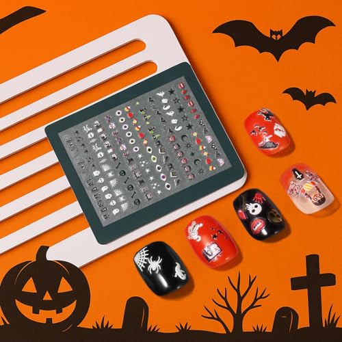 Bratrico 5D Gothic Nail Stickers - Cute Horror Body Art & Decals (5 Sheets)
