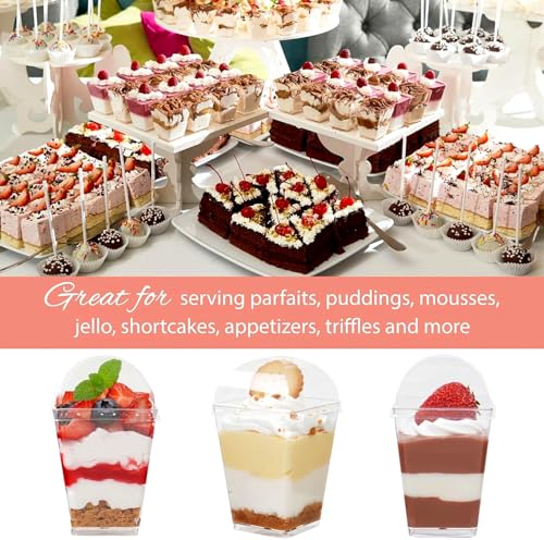 75 Pcs 5 oz Mini Dessert Cups with Dome Lids & Spoons - Perfect for Parties