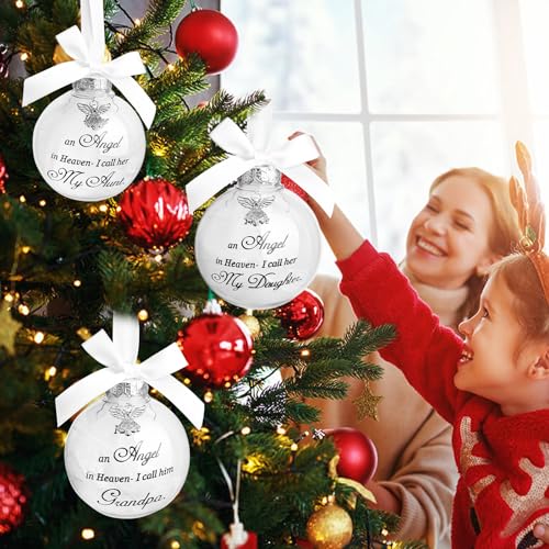 I Have an Angel in Heaven Dad Ornament – Christmas Memorial Feather Ball Hanger