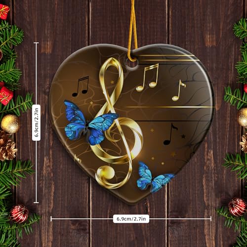 Musical Note Christmas Ornaments - Handmade Ceramic Holiday Decor