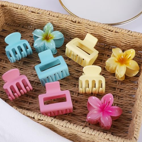 USDNICE Flower Hair Claw Clips 9 Pack - Multi-Style Nonslip Hair Accessories