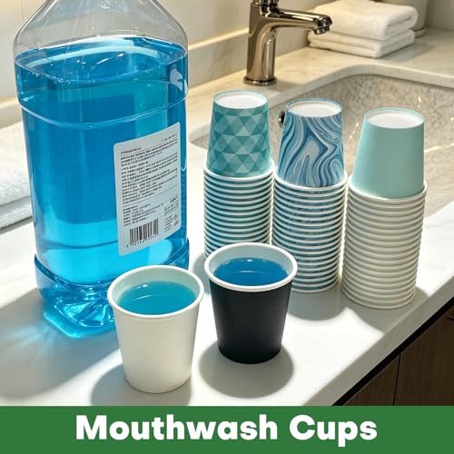 100 Pack 3oz Disposable Paper Cups - BPA-Free Leak-Proof Rinse Cups