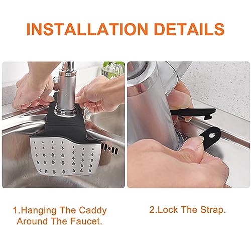 Adjustable Kitchen Sink Caddy Sponge Holder - 1 pc Beige