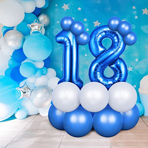 40 Inch Blue Number 2 Balloon for 2nd Birthday Decoration