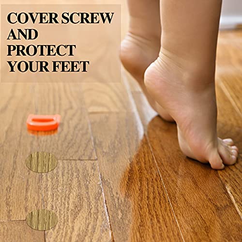 Tenare 648 Pcs Adhesive Screw Hole Cover Stickers - Classic Wood Grain