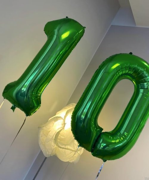 Green Number Balloons by [Brand Name] - 40 Inch 0 Number Balloons for Birthday & St. Patrick's Day Decor