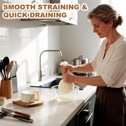 6-Pack Unbleached Cheese Cloths 20x20 Inches Reusable for Cooking & Straining