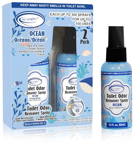Air Jungles Toilet Spray, Ocean Scent Odor Eliminator, 2 fl oz (2 Pack)