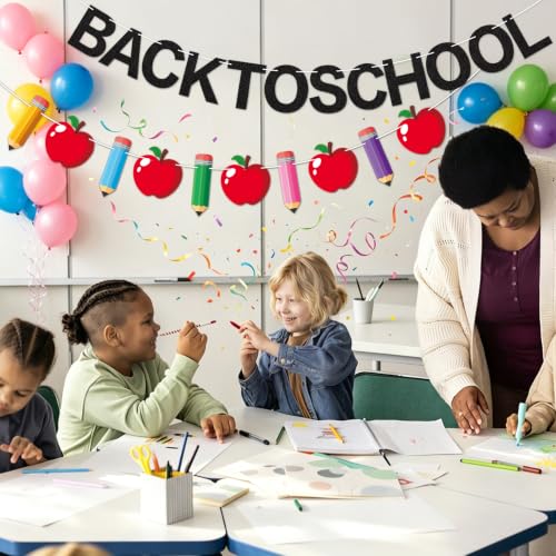 Atiloy Back to School Banner and Pencil Garland Classroom Decor