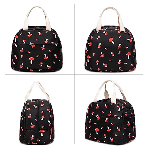 Mushroom Insulated Lunch Bag - Reusable Oxford Tote for Work & School