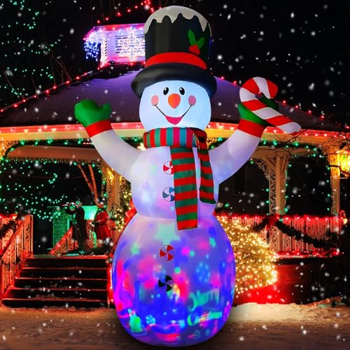 10 Ft Inflatable Christmas Snowman Decoration with Candy Details for Yard Garden Home Indoor Outdoor