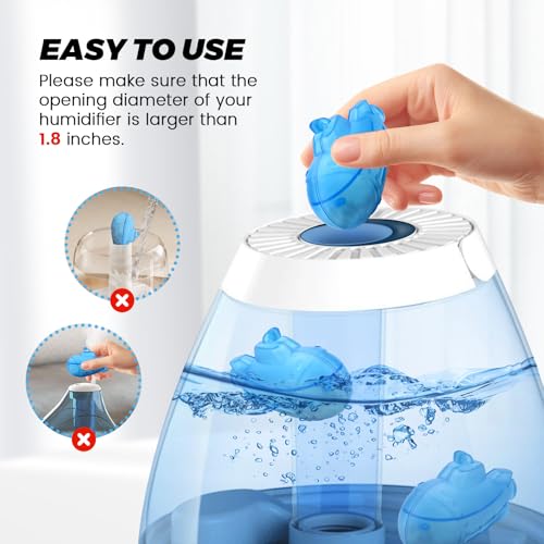 Puxyblue 9-Pack Humidifier Tank Cleaner Submarines with Silver Ion Filter