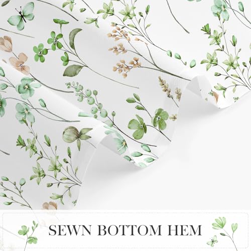 Litabel 36 x 72 Small Shower Curtain, Waterproof Watercolor Floral Fabric