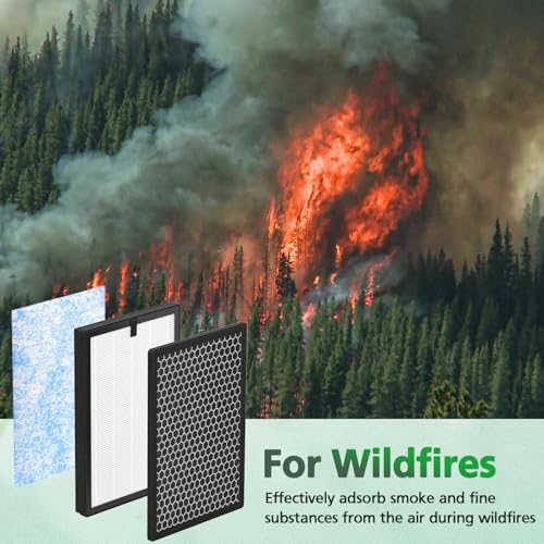Air Max 8L Filter Compatible With Okaysou Airmax 8L Air Purifier Strong Efficiency 3-in-1 Filtration System 2 HEPA with Blue Ultrafilter & 2 Double Carbon Particles Activated Carbon Filter