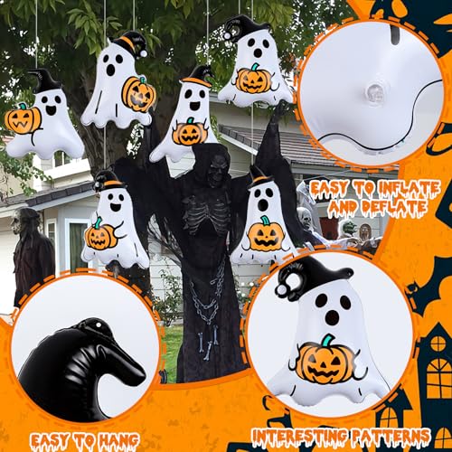 18-Piece Halloween Inflatable Ghost Balloons PVC Yard and Party Decor