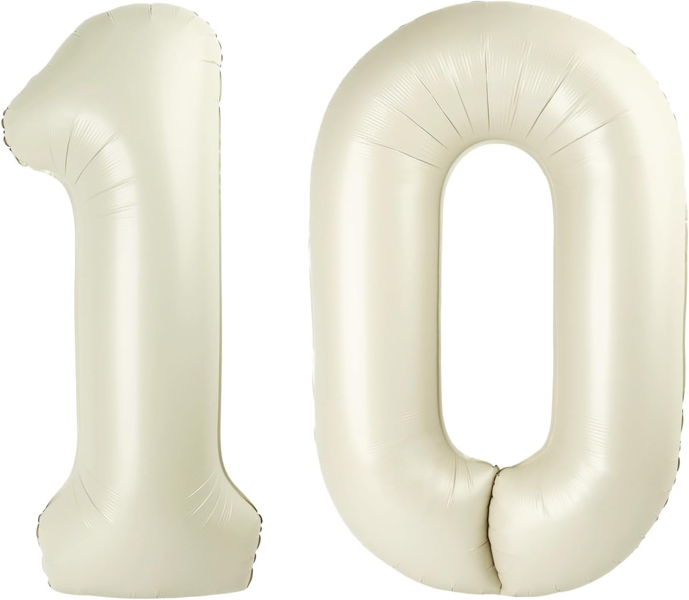 Skiennix 40-Inch Number Balloon - Cream Foil Balloon for 10th Birthday & Wedding Celebrations