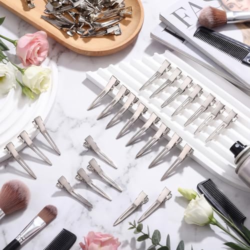 Hicarer 50 Pack 1.75 Inch Single Prong Metal Curl Clips Duck Bill Hair Clips