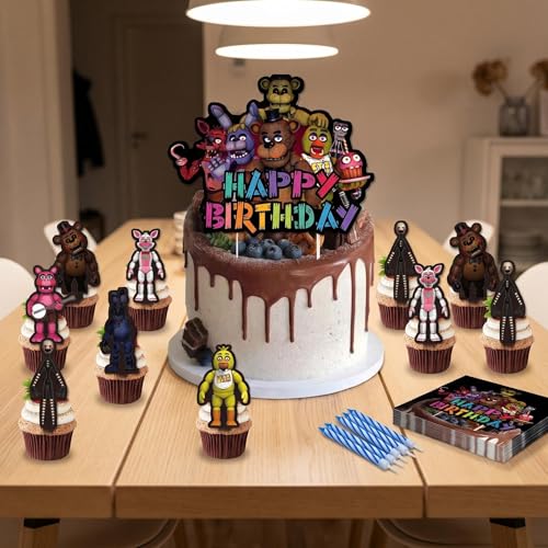 Five Nights at Freddy's Birthday Cake Toppers Set - 25 Pcs Decorations