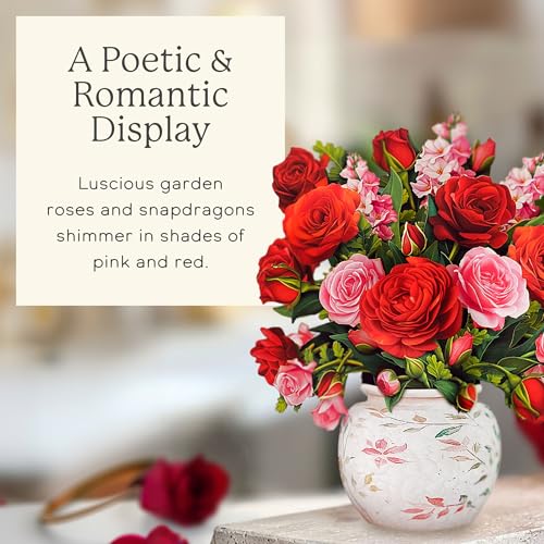 Blooming Roses Mini 3D Pop Up Card – Life-Sized Floral Art Gift