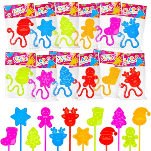 Christmas Sticky Hands Party Favors - 60 Assorted Holiday Toys for Kids