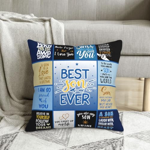 Best Son Ever Throw Pillow Cover - 18x18 Polyester Gift