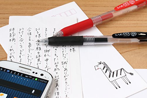 Zebra Sarasa Clip Gel Pens, 0.5mm Fine Point, Black Ink, 10-Pack