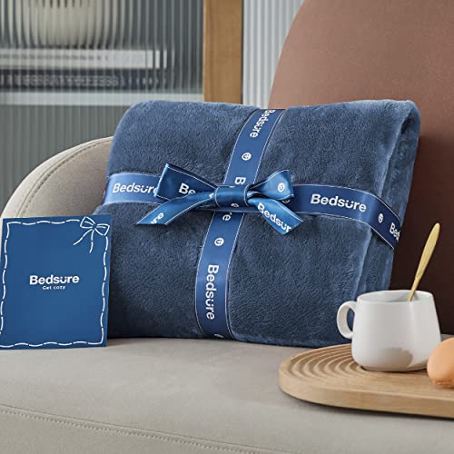 Bedsure XL GentleSoft Fleece Throw Blanket - 50x70 inches, Blue
