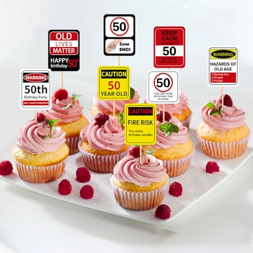 36Pcs 50th Birthday Cupcake Toppers - Cheers to 50 Years