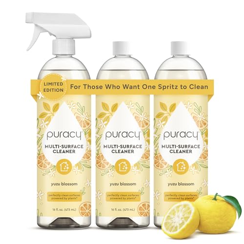 Puracy Multi-Surface Cleaner Spray - Plant-Powered Yuzu Blossom 16 fl oz (3 Pack)