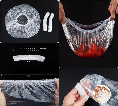 Borsicge 100 PCS Disposable Shower Caps Waterproof Clear Plastic Hair Caps