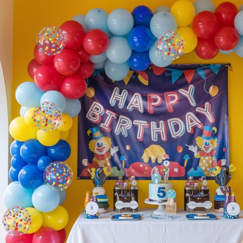 70-Pack Colorful Balloon Garland Kit - Blue, Green, Red, Yellow Latex Set