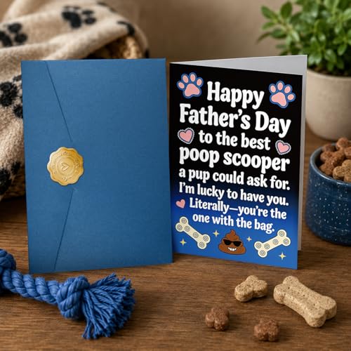 Funny Father's Day Card for Dog Dads - 5.3x8 with Envelope