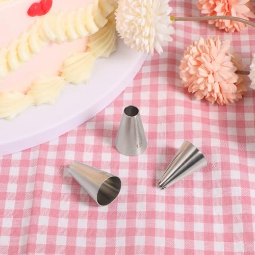 3-Piece Stainless Steel Cake Piping Tip Set #12, #18, #32
