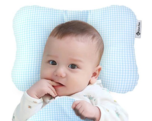 WelsLife Soft Hypoallergenic Baby Head & Neck Support Organic Cotton Cover Machine Washable (Marble Grey)