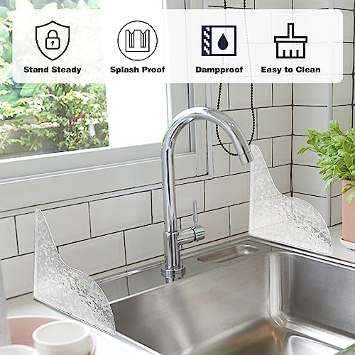 CANIPHA Clear Acrylic Shower Splash Guard - 2 Pack Self-Adhesive Drip Blocker
