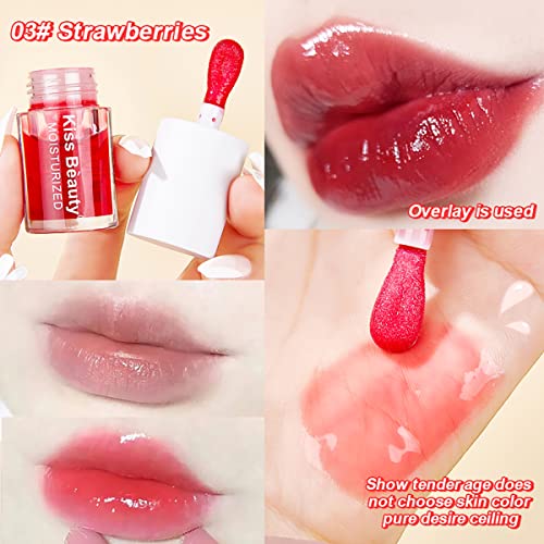 Alisesun 3 Pcs Fruity Plumping Lip Oil Moisturizing Hydrating Lip Gloss