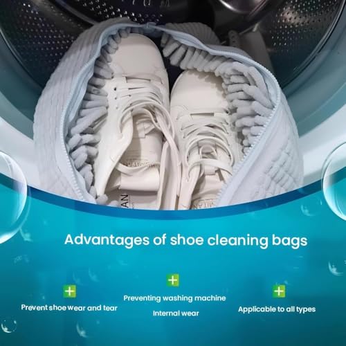 Shoe Washing Machine Bag - Grey Mesh Laundry Bag for Sneakers
