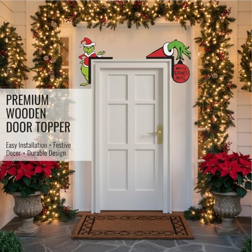 2025 Christmas Wooden Doorway Decoration - Reusable Holiday Sign