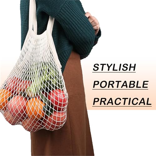 Reusable Mesh Produce Bags - 2 Pack with Cotton Handles
