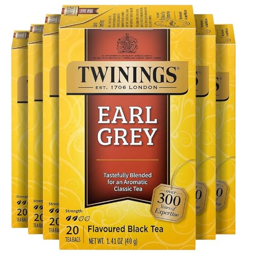Twinings Earl Grey Black Tea Bags - Caffeinated, 20 Count (6 Pack)