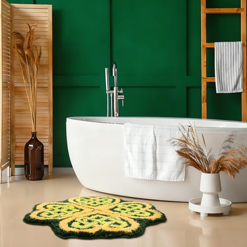 St. Patrick's Day Shamrock Bathroom Rug - Non-Slip Plush Mat 20x24