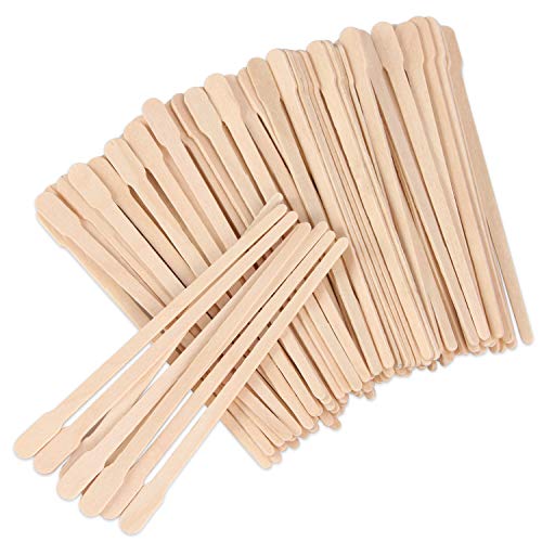 JANYUN 200 Pcs Wooden Eyebrow Waxing Sticks 3.5 Inch Birch Applicators